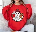 Holiday Ghost Sweatshirt – Cute Christmas Ghost with Gingerbread & Coffee, Festive Pullover Crewneck