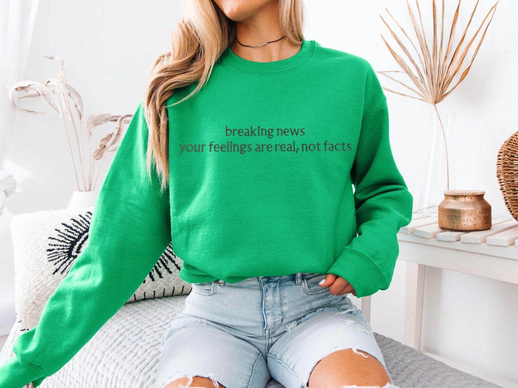 Funny Embroidery Sweatshirt, Breaking News Sweatshirt, Gildan cotton T-shirts Unisex, Oversized, Multi Color