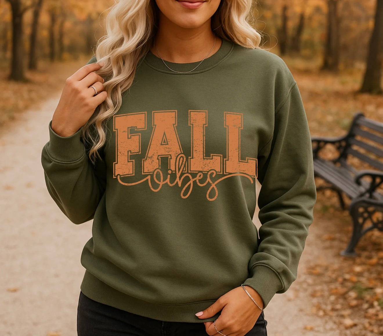 Fall Vibes Sweatshirt – Cozy Autumn Pullover, Pumpkin Spice Crewneck for Women