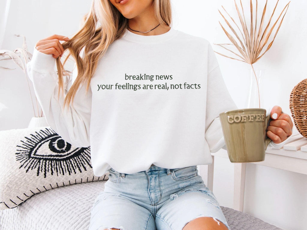 Funny Embroidery Sweatshirt, Breaking News Sweatshirt, Gildan cotton T-shirts Unisex, Oversized, Multi Color