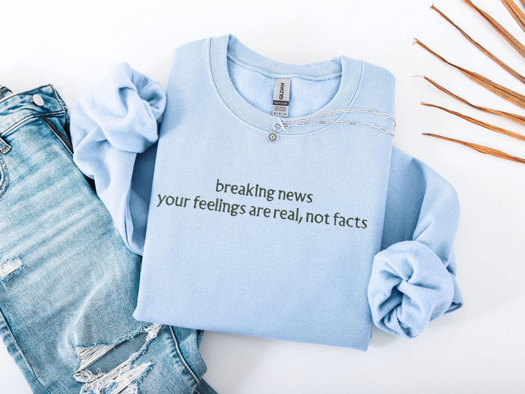 Funny Embroidery Sweatshirt, Breaking News Sweatshirt, Gildan cotton T-shirts Unisex, Oversized, Multi Color