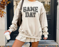 Game Day Sweatshirt – Pink Checkered Letter Pullover, Cozy Sports Crewneck for Women
