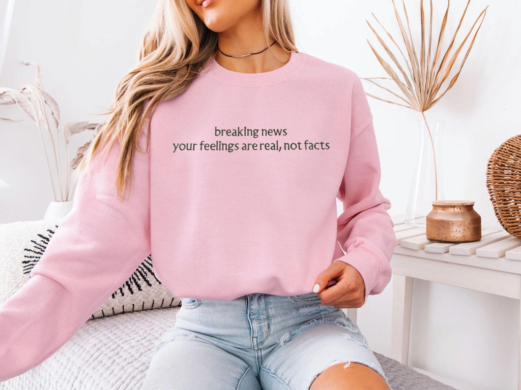 Funny Embroidery Sweatshirt, Breaking News Sweatshirt, Gildan cotton T-shirts Unisex, Oversized, Multi Color