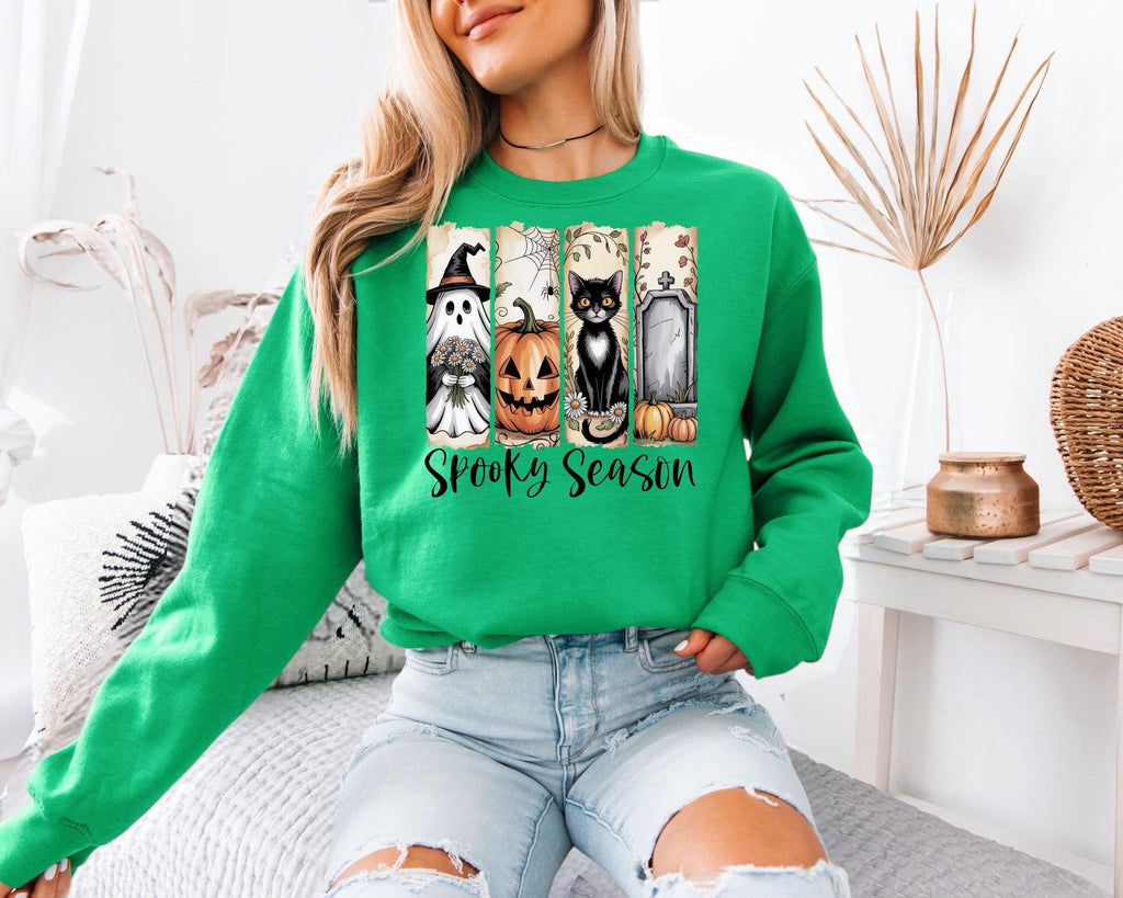 Halloween Sweatshirt, Spooky Season, Halloween, Cozy, Soft, Cotton Gilden Sweatshirt