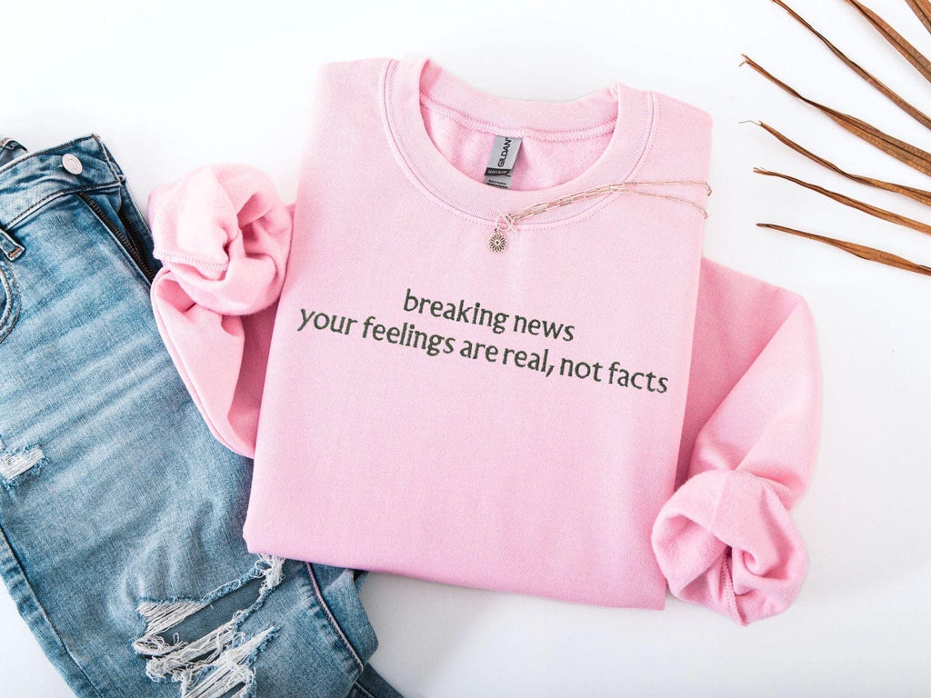 Funny Embroidery Sweatshirt, Breaking News Sweatshirt, Gildan cotton T-shirts Unisex, Oversized, Multi Color