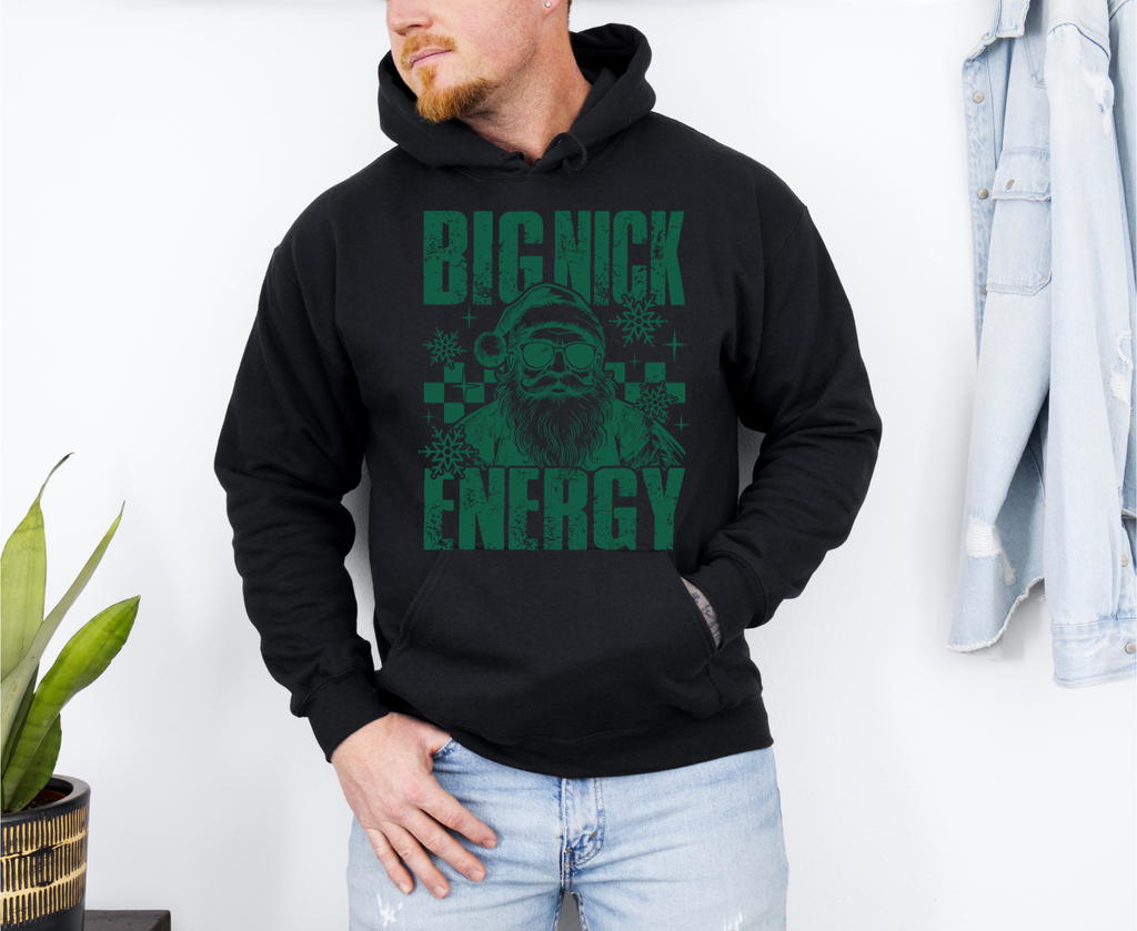 Big Nick Energy Christmas Hoodie | Funny Santa Sweatshirt | Holiday Unisex Pullover