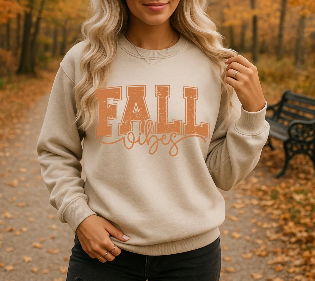 Fall Vibes Sweatshirt – Cozy Autumn Pullover, Pumpkin Spice Crewneck for Women