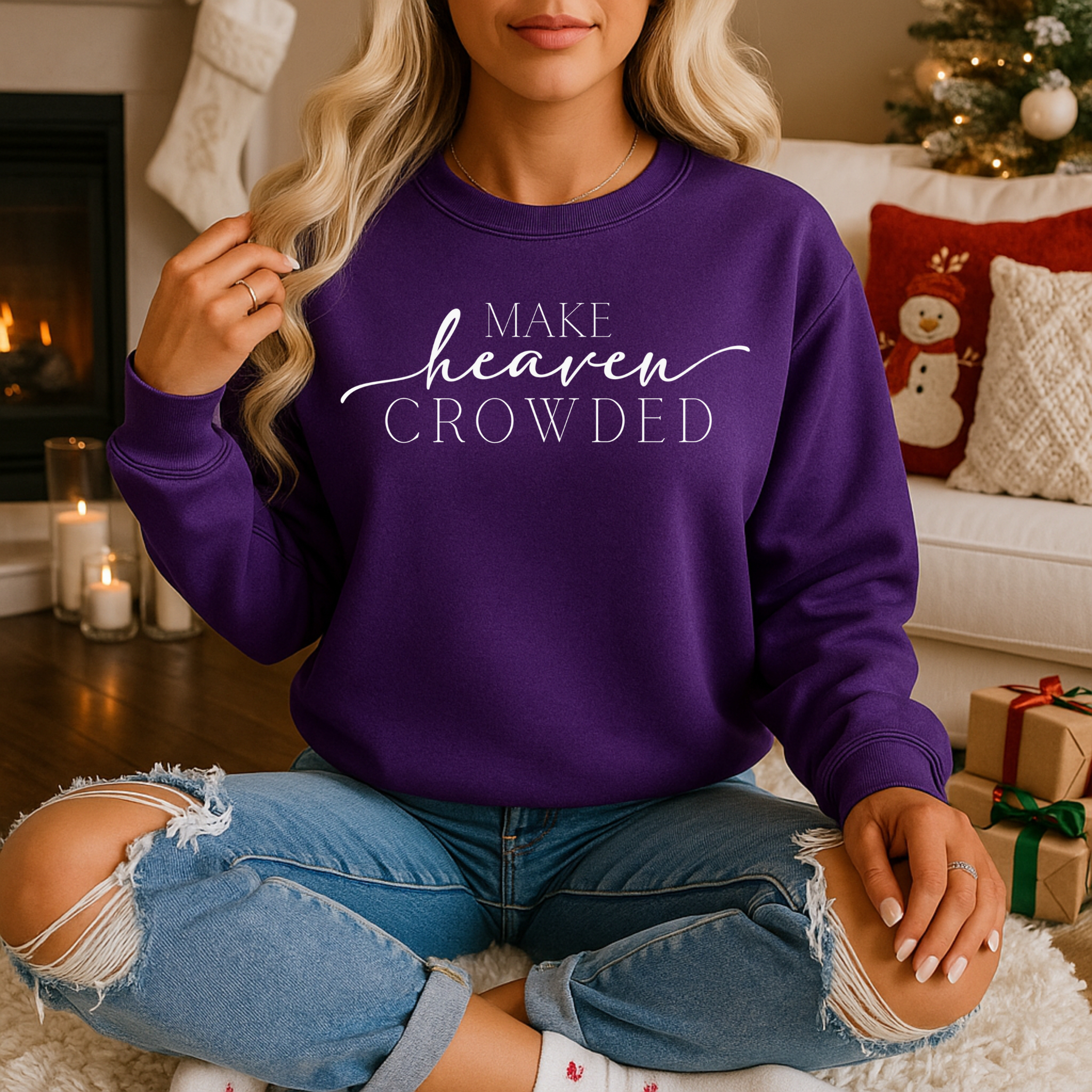 Make Heaven Crowded Sweatshirt – Faith Graphic Crewneck | Apparel for Women