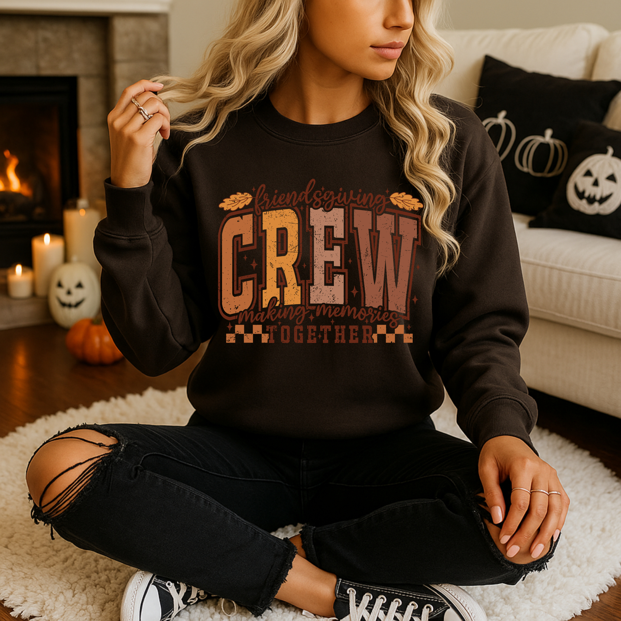 Friendsgiving Crew Sweatshirt – Matching Thanksgiving Shirts for Friends | Cozy Fall Pullover